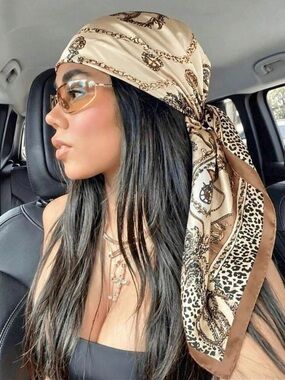 New Animal Print Scarf in Brown & Black Like New